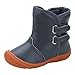 Kuner Baby Boys Pu Leather Faux Fleece Rubber Soles Warm Snow Boots (13.5cm(12-18Months), Gray)
