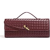 Evening Woven Clutch Purse for Women Casual Fashion Satchel Shoulder Handbag Vegan Leather Crossbody Bags