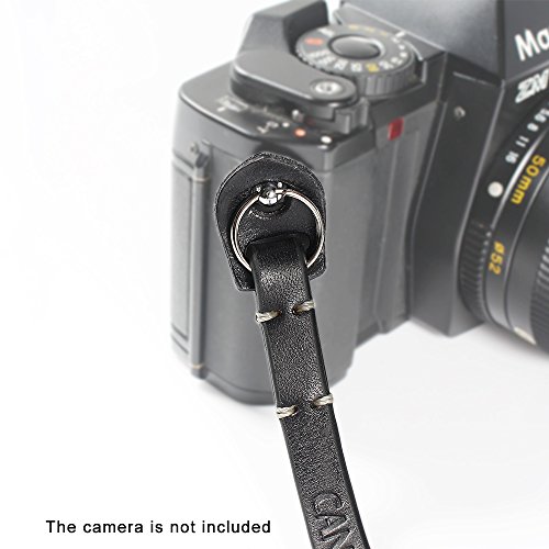 CANPIS Echtes Leder Kamera gurt Schnellverschluss, CP005 Vintage Kamera Schultergurt Hals ragegurt für Nikon Canon Sony Pentax Leica Olympus Fuji Alle DSLR-Kamera (Schwarz) – Bild 8