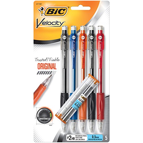 BIC Velocity Original Mechanical Pencil, Fine Point (0.5mm), 5-Count