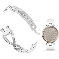 C2D JOY Stainless Steel Straps Compatible with Garmin Lily/Lily 2（Active） Smartwatch Replacement Band for Women Jewelry Bracelet Dressy Wristband