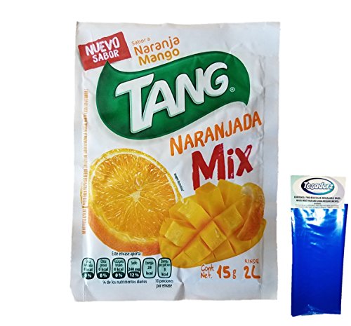 Tang Naranja and Mango Naranjada Drink Mix (Pack of 18) with Tesadorz Resealable Bags