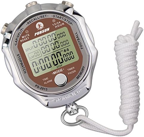 Digital Stopwatch Timer,EMDMAK Multifunctional Sports Outdoor Waterproof Stopwatch Display 1/1000 Seconds Precision with Alarm for Sports Coaches Referees