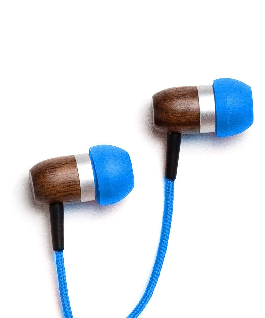 Symphonized GLXY Premium Genuine Wood In-ear Noise-isolating Headphones with Mic and Nylon Cable (Blue)