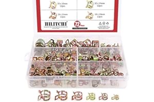 Hilitchi 72 pcs Spring Band Type Action Fuel/Silicone Vacuum Hose Pipe Clamp Low Pressure Air Clip Clamp (10 x 7mm 10mm 11mm 