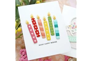 FAWENUCY Scrapbooking Die-Cuts, Happy Birthday Ballon Metal Cutting Dies for Card Making, Paper Craft Punch Template, Background Embossing Stencils, DIY Album Décor (Birthday Candles-7.2x6.8cm)