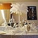 Sowder 12-14inch(30-35cm) Ostrich Feathers Plume for Wedding Centerpieces Home Decoration Pack of 10pcs(White)