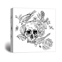 Canvas Wall Art Skull Art Canvas Prints Home Artwork Decoration for Living Room,Bedroom - 12x12 inches