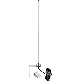 HYS Antena VHF NMO, antena de látigo de 17.9 pulgadas con montaje NMO de 13.1 ft (13.1 pies) PL259 (UHF macho) cable coaxial 