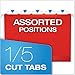 Pendaflex Reinforced Hanging File Folders, Letter Size, Red, 1/5 Cut, 25/BX (4152 1/5 RED)