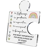Teacher Thank You Gifts Appreciation Gift for Teacher Thank You for Listening Acrylic Puzzle Piece Plaque Sign Office Desk Decor