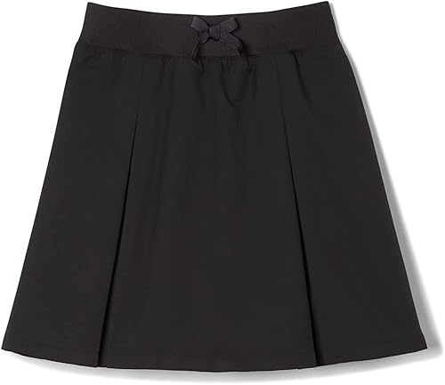 French Toast Girls' Little Pull-On Kick Pleat Scooter School Uniform Skirt, Black, 6X