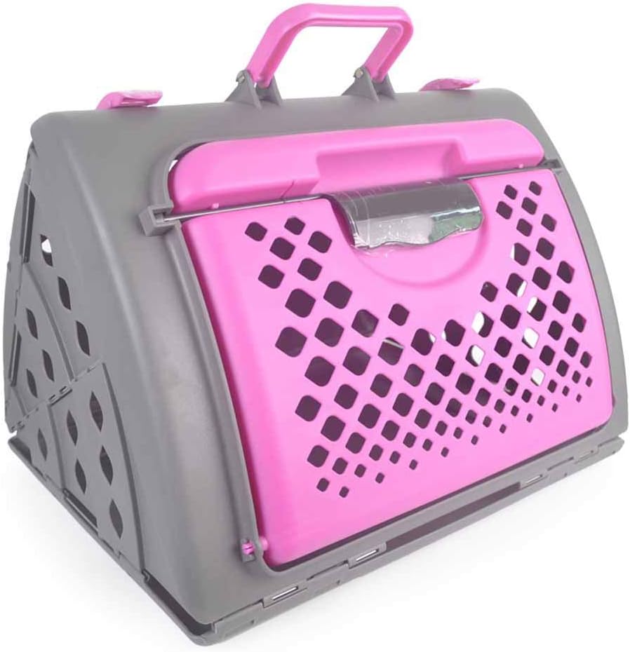 WJLZ Pet Travel Transport Box,Crate Cage with Plastic Handle And Hinged