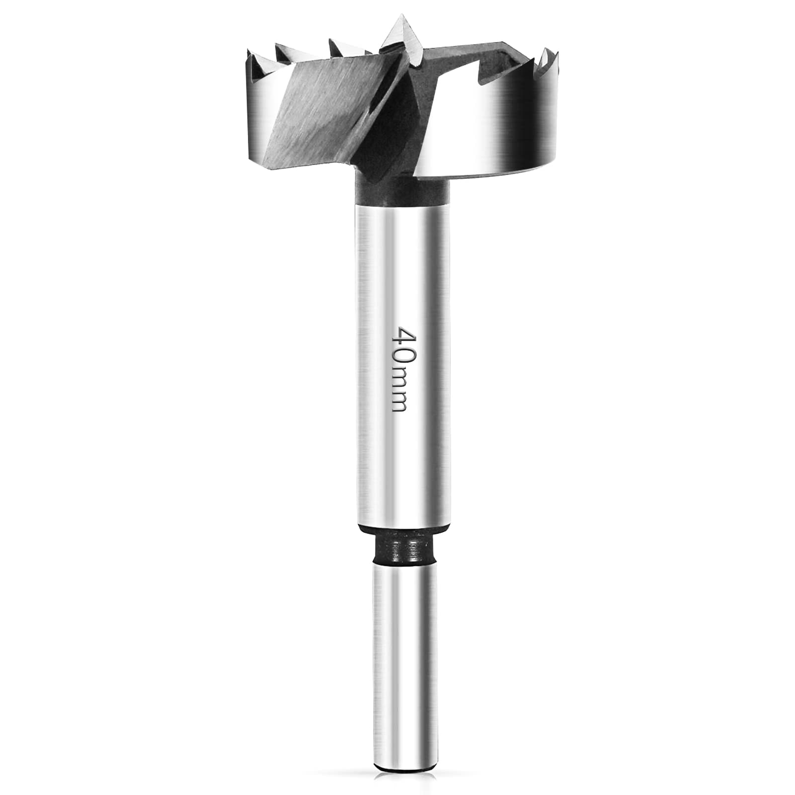 BAIDETS Forstner Drill Bit 40mm - Precision Woodworking Bit with Round Shank, Forstner Bit Compatible with Drills & Drill Presses