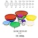 Silicone Stretch Lids (Set of 8 Rainbow Units Various Sizes) Reusable Durable and Expandable Lids, Eco-friendly Lids For Bowls, Mugs, Cans, Plates, Food Saver Covers For Glassware, Universal Lids