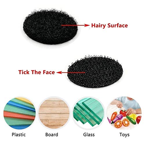 Vkey (500 Pair Sets 20mm Diameter Sticky Back Coins Hook & Loop Self Adhesive Dots Tapes (Black/3/4/500pairs) - Thumbnail 2