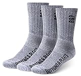 Buttons & Pleats Premium Merino Wool Hiking Socks Outdoor Trail Crew Socks 3 Pairs