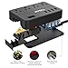 Power Strip with 4 USB Ports, 4 Outlets Desktop Charging Station with 10A 5ft Extension Cord, Widely Spaced Outlets Extendable Stand, for Smartphone Tablets Home,Office & Hotel- Black