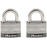 Master Lock 5SST Stainless Steel Outdoor Padlock with Key, 2 Pack Keyed-Alike