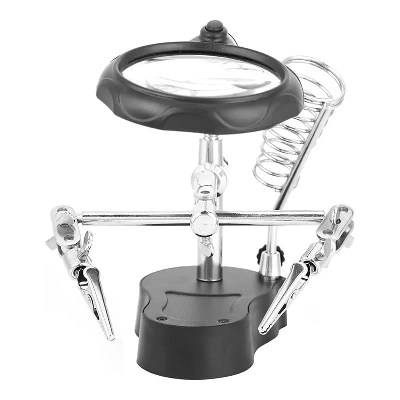 Helping Hands Soldering, Soldering Helping Hands, LED Light Magnifying Third Hand Stable Professional Simple Operation Soldering Stand for Laboratory