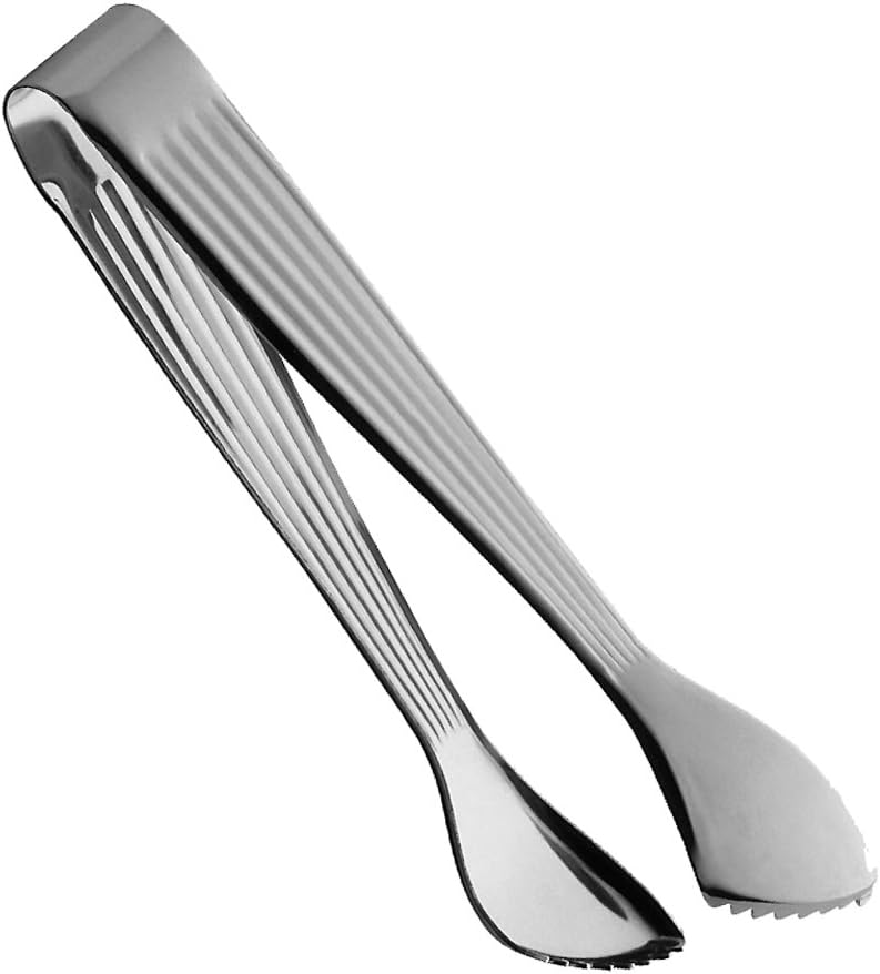 Silicone Gold Smooth Ice Tongs, Silver Colour Aluminium, 22 x 10 x 3 cm