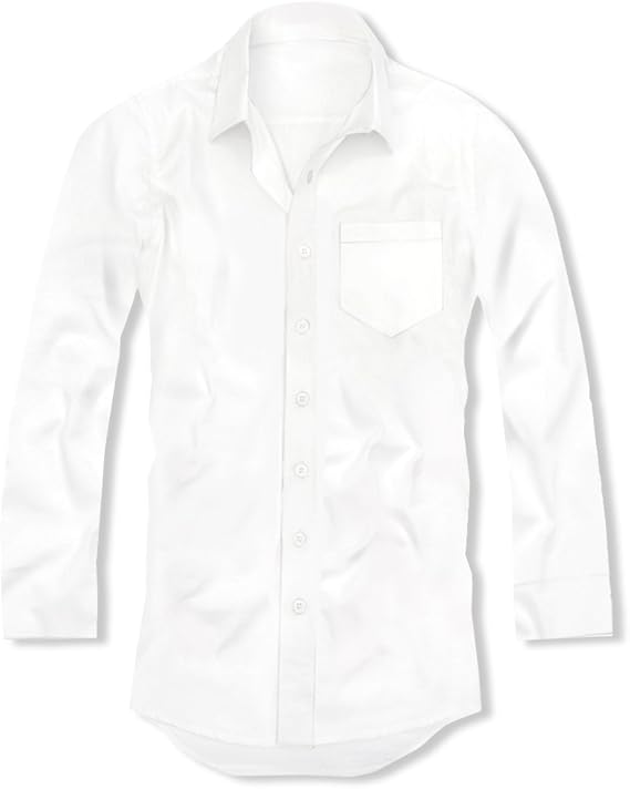 Amazon ソリッド Solid メンズyシャツ ロング丈 長袖 スリム ワイシャツ ビジネスシャツ 無地 シャツ無地 シンプル ホワイト シャツ 通販