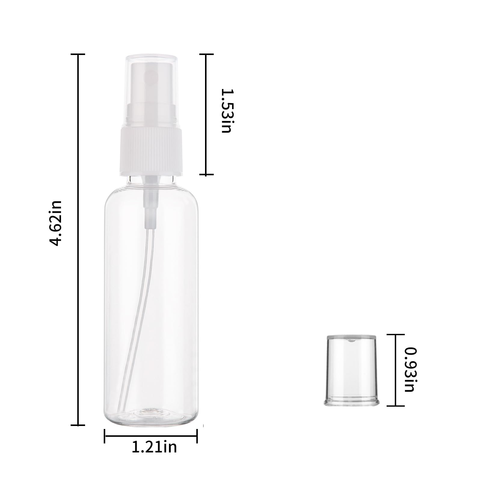 Hydior Small Clear Travel Spray Bottle 2 oz, Mini Empty Fine Mist Plastic Spray Bottles Set of 10