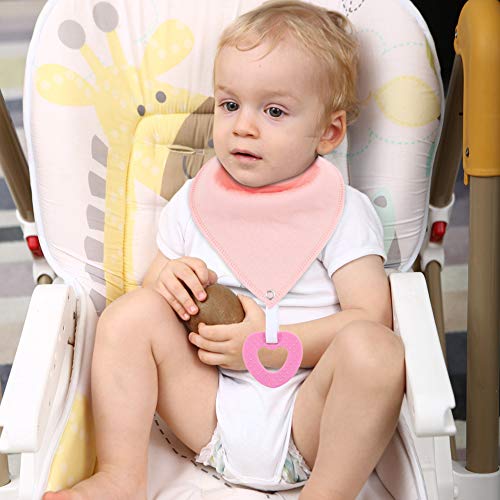 Baby Bandana Drool Bibs Unisex for Teething and Drooling - 6 Pack Super Soft Absorbent Cotton Bibs,Teething Toys Set Toddler Baby Shower Gift for Boys & Girls - Thumbnail 3