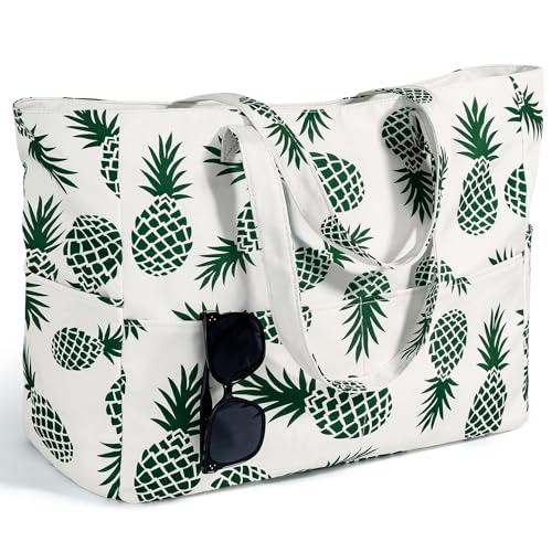 Beach Bag XXL Family Large Swimming Bag Women's Beach Bag with Zip Shopper, Lightweight Foldable Large Swimming Pool Bag, Holiday Must Have Shopping Bags for Travel, Shopping, Picnic, Everyday Use