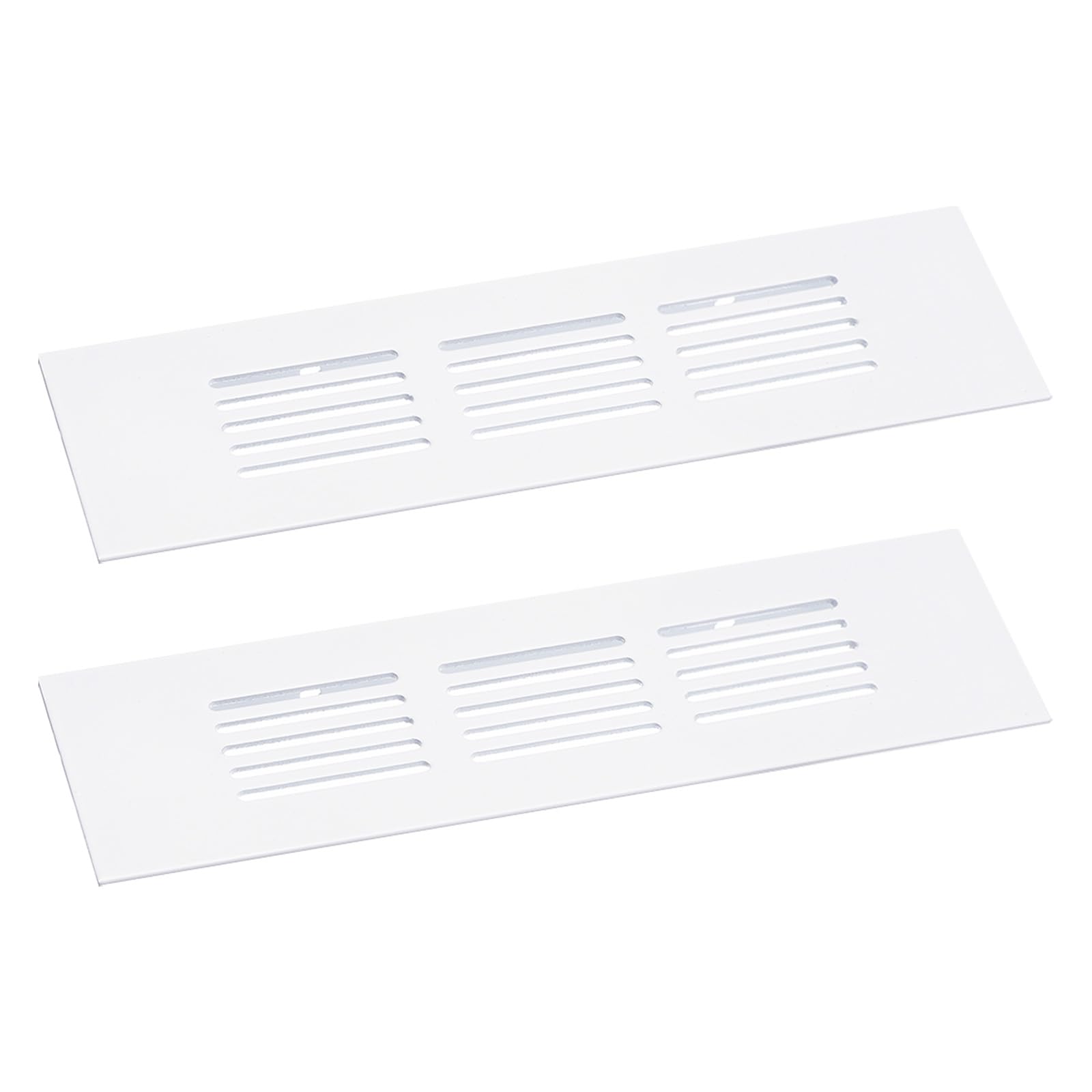 uxcell Air Vents Cover, 2Pcs 150 x 50mm - Aluminum Alloy Mesh Air Return Vent Cover, Rectangle Louvered Ventilation Grille for Shoe Cabinet Wardrobe (White)