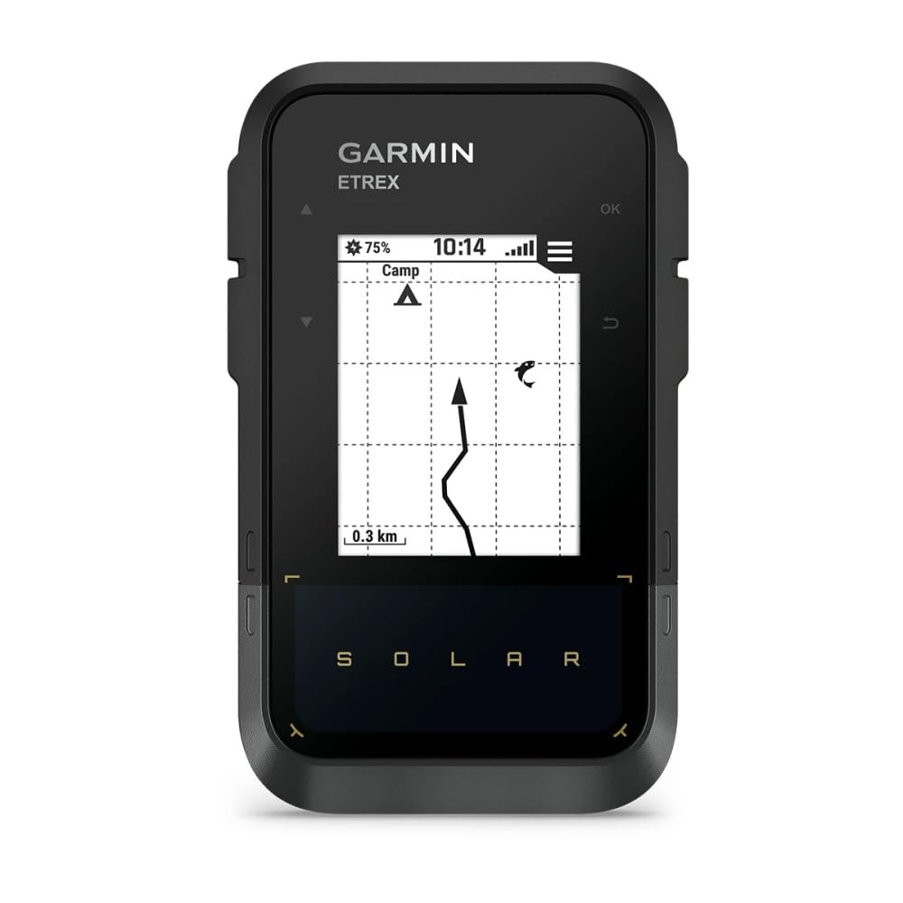 Garmin eTrex® Solar, GPS Handheld Navigator, Unlimited Battery Life, Water Resistant