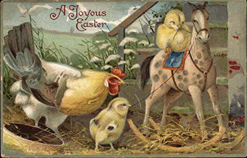 A Joyous Easter With Chicks Original Vintage Postcard