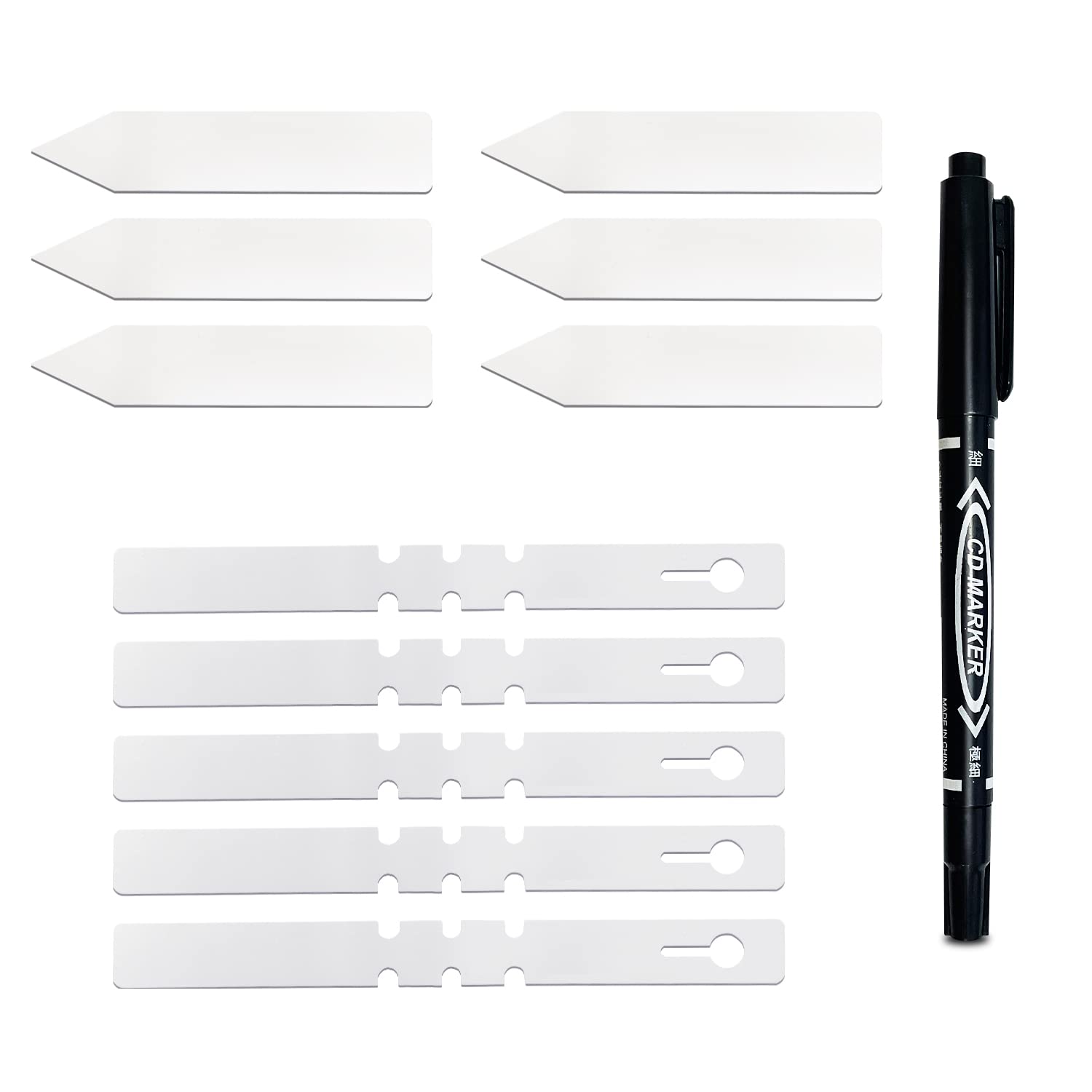 131-Piece Plant Labels White Label and Marker Pen, Potted Herbs Flowers Vegetable Labels, Waterproof, Easy to Write, Reusable