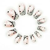 Coscelia Pre-design Acrylic False Nails Tips Glittery Fake Nails 3D DIY french Rhinestone Nail Art Decoration