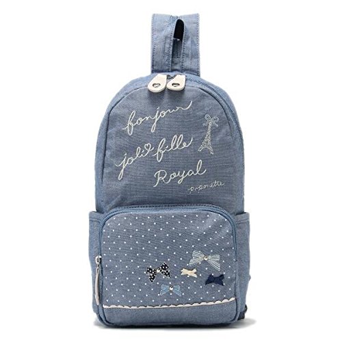 Amazon リボン ロゴ入りボディバッグ サックス F Pom Ponette