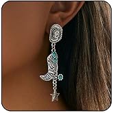 Cowgirl Earrings for Women Western Gold Cowboy Boot Hat Drop Dangle Earrings Vintage Western Jewelry for Women Country Concert Outfits Boho Jewelry