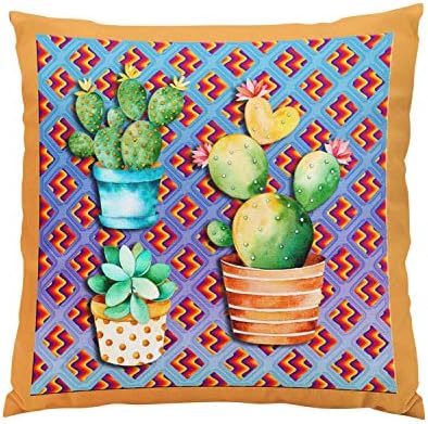 Wesbin Arizona Cactus Mexico Style Plush Hidden Zipper Home Sofa Decorative Throw Pillow Cover Cushion Case Inch 20x20 Square Two Sides Design Printed Pillowcase