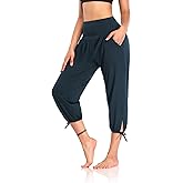 DIBAOLONG Womens Yoga Pants Capri Loose Workout Sweatpants Comfy Lounge Joggers with Pockets