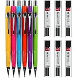 SoFire 0.5 mm Mechanical Pencil Set, 6 Pieces Rainbow Color 0.5 mm Mechanical Pencils with 5 Tubes 0.5 mm Lead Refills