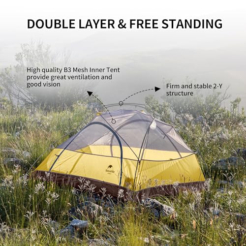 Naturehike Star-River Tent Double Layer Ultralight 2 Person Backpacking Tent Waterproof Hiking Tent,Lightweight Backpacking Cycling Tent for Adults