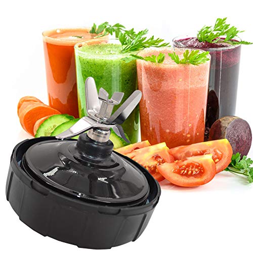 Replacement Fruit Blender Blade for Ninja,Replacement Part Accessories for Nutri Ninja Auto-iQ BL480-30 BL681A-30 BL682 BL640(With Two Extra Rubber Gasket)