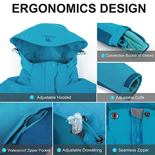 CAMEL CROWN Womens Winter Jacket 3in1 Winter Coats Ski Jacket