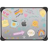 CASETiFY Bounce MacBook Air 15-inch (M2/M3/M4) Case [Enhanced Protective Corner Design/Ventilation Cutouts/Anti-Slip Grip] - Keep Growing by Laura Jane Illustrations - Clear Black