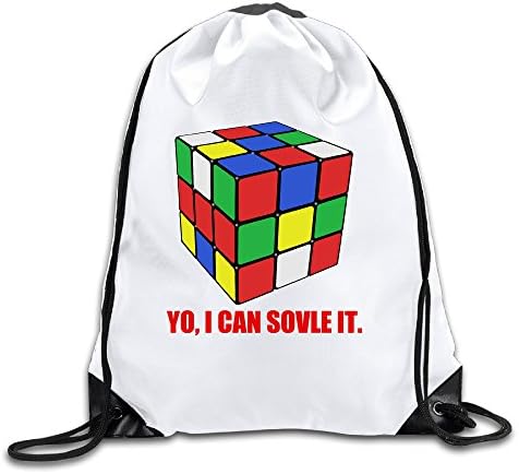 I Can Solve It Rubix Cube 100% Polyester Fiber Drawstring Sport Backpack One Size