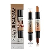 Bronzer Highlighter Contouring 3D Face Makeup Double-Ended 2 in 1 Contour Stick Concealer Full Cover Blemish,0.14oz
