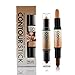 Highlighter Contouring Bronzer 3D Face Makeup Double-ended 2 in 1 Contour Stick Concealer Full Cover Blemish,0.14oz