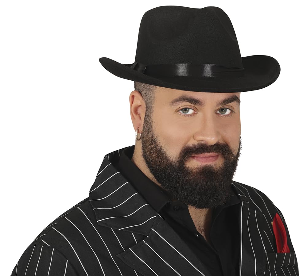 Fiestas Guirca GUI13567 Gangster Hat Black Fabric