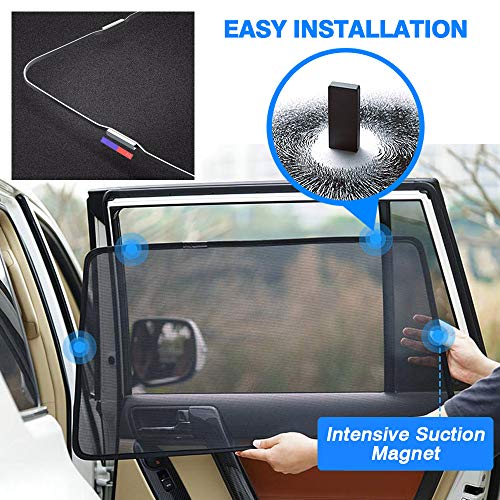 Powerty Magnet Window Shade Custom Side Window Sunshades UV Rays Protection for Toyota RAV4 2019 2020 6PCS - Thumbnail 3