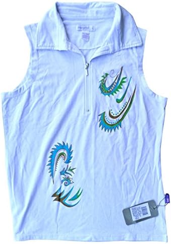 Titania - Women's White Sleeveless Shirt w/Print - Size L