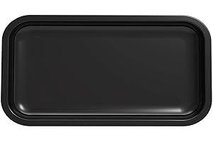TLHAOA Decorative Dish Tray Durable Metal Storage Tray Snack Dried Fruit Storage Organizer Dessert Plate Cigarette Rolling Tray(10.6inx6.3in, Black)